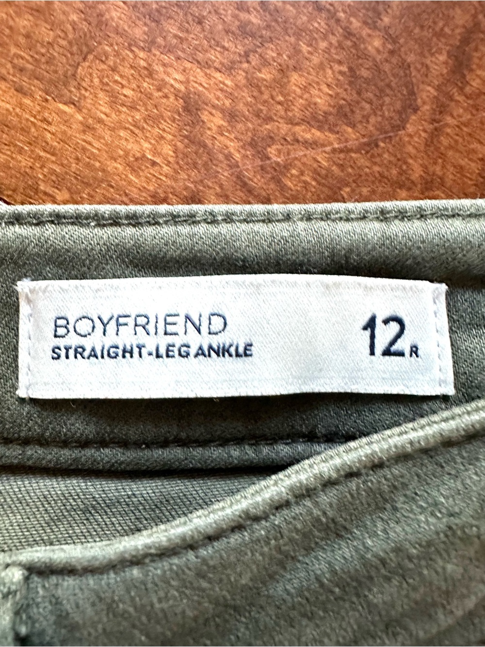 J.Jill Boyfriend Straight Leg Ankle Jeans Olive Green Size 12R - Picture 5 of 9